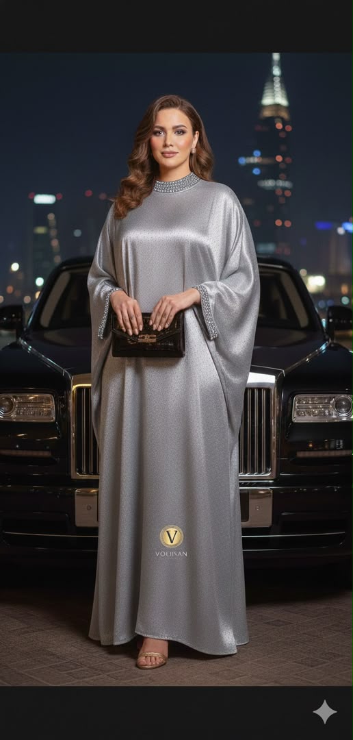 Emerald Rhinestone Kaftan Gown