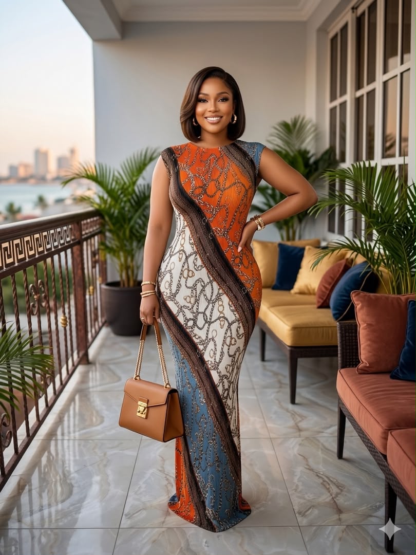 Chain BodyCon Maxi Dress