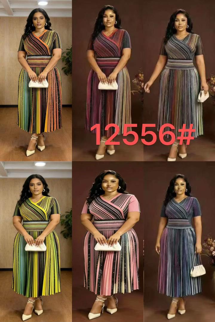 Stripe Glow Midi Dress